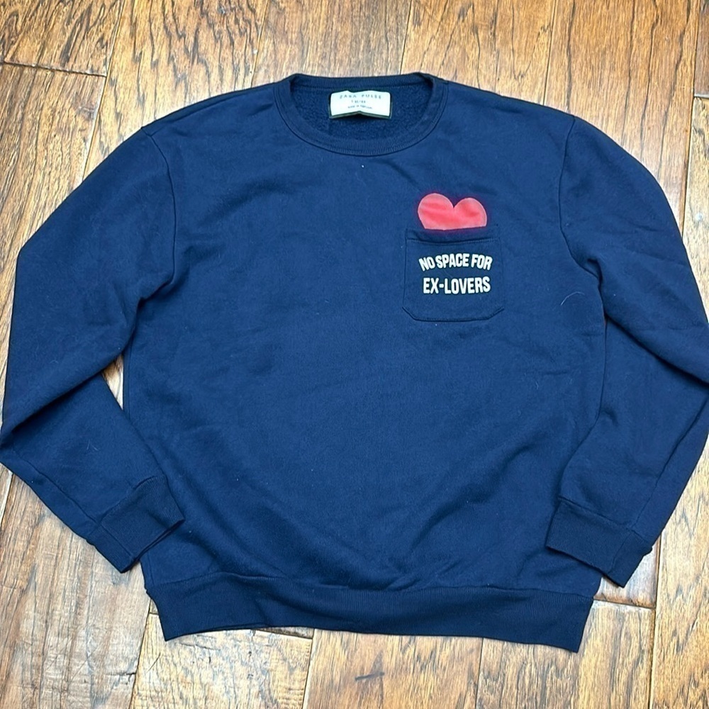 Zara No Space for Ex-Lovers Y2K Streetwear Indie Grunge Crewneck Graphic Sweater - Picture 3 of 7